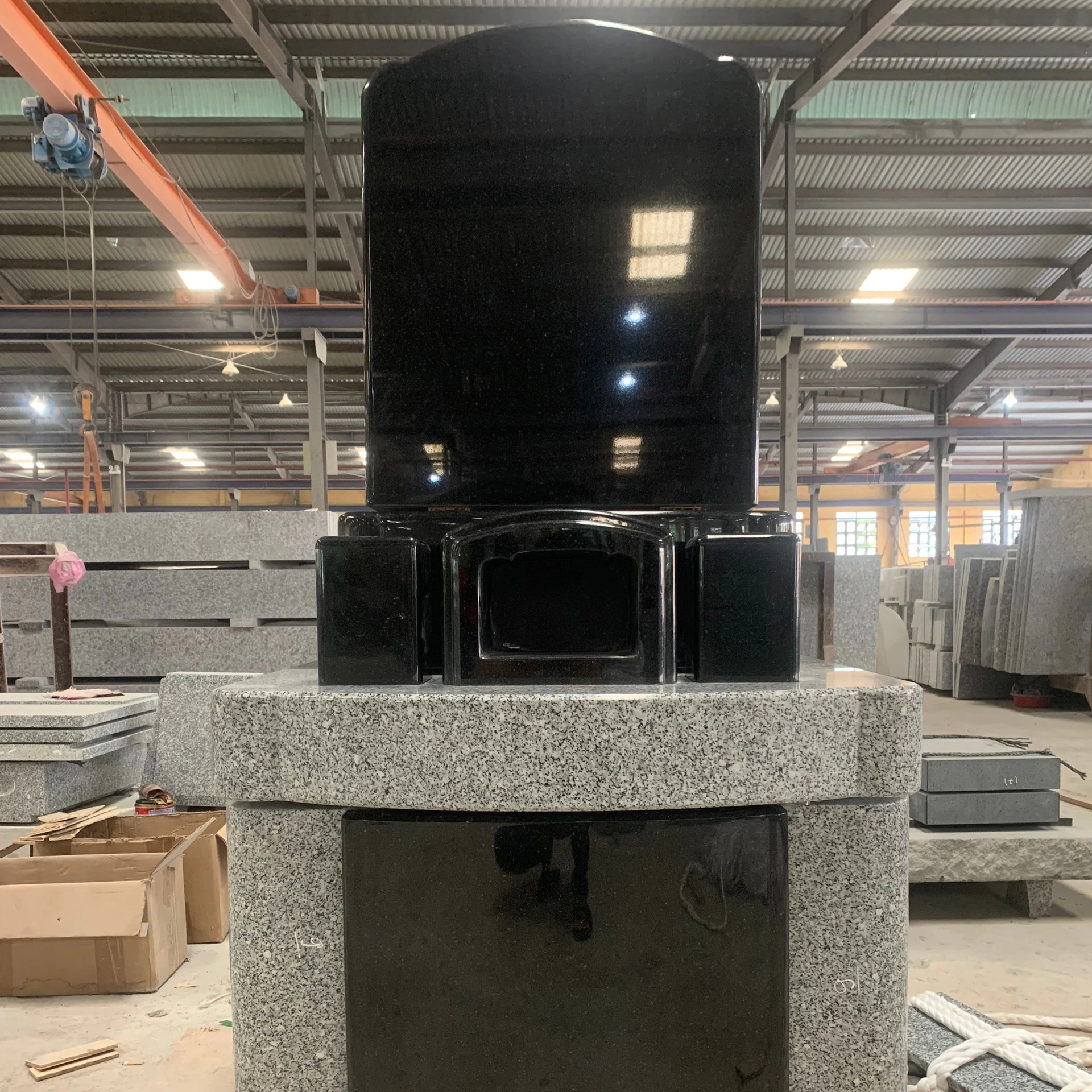 American Style Cemetery Headstone Monuments Japan Modern European Design Vietnam Black White Granite Tombstone Memorial Usage