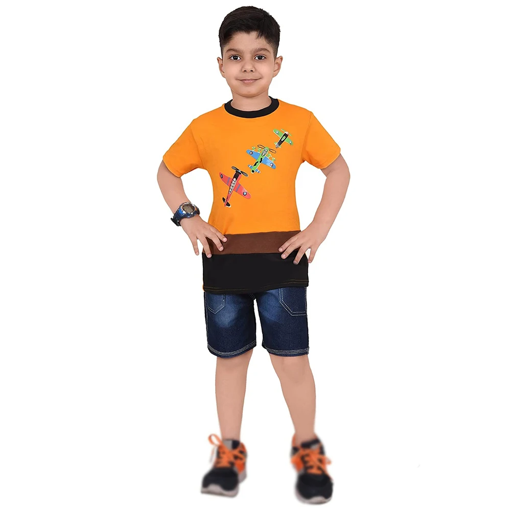Stylish Kids Fitness T-Shirts Customizable Breathable Quick Dry Cotton Light Knitted O-Neck Crew Design Formal Fashionable Style