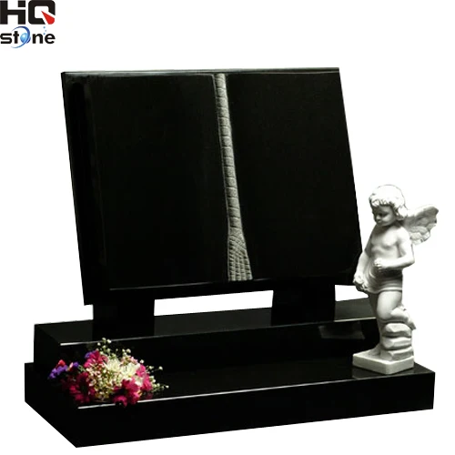 XIAMEN HQ STONE granite memorial stone headstones for graves custom marble monument designs black book shape granite tombstone