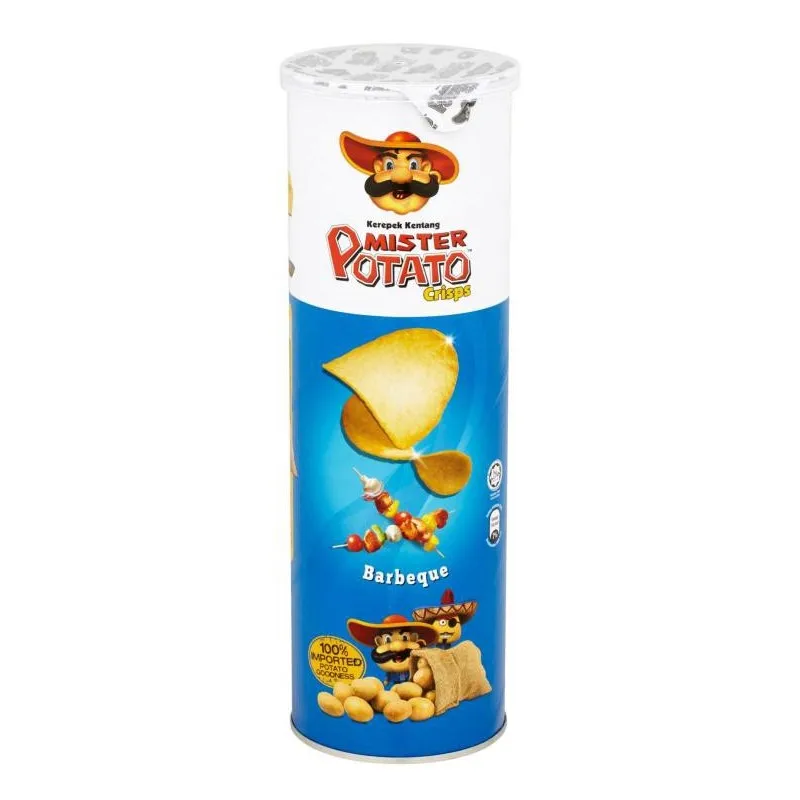 WHOLESALE Fruit & Vegetable Snacks Mister Potato Chips 85g Tin Cheese BBQ Souce Roast beef Indonesia Products. HOT SALE