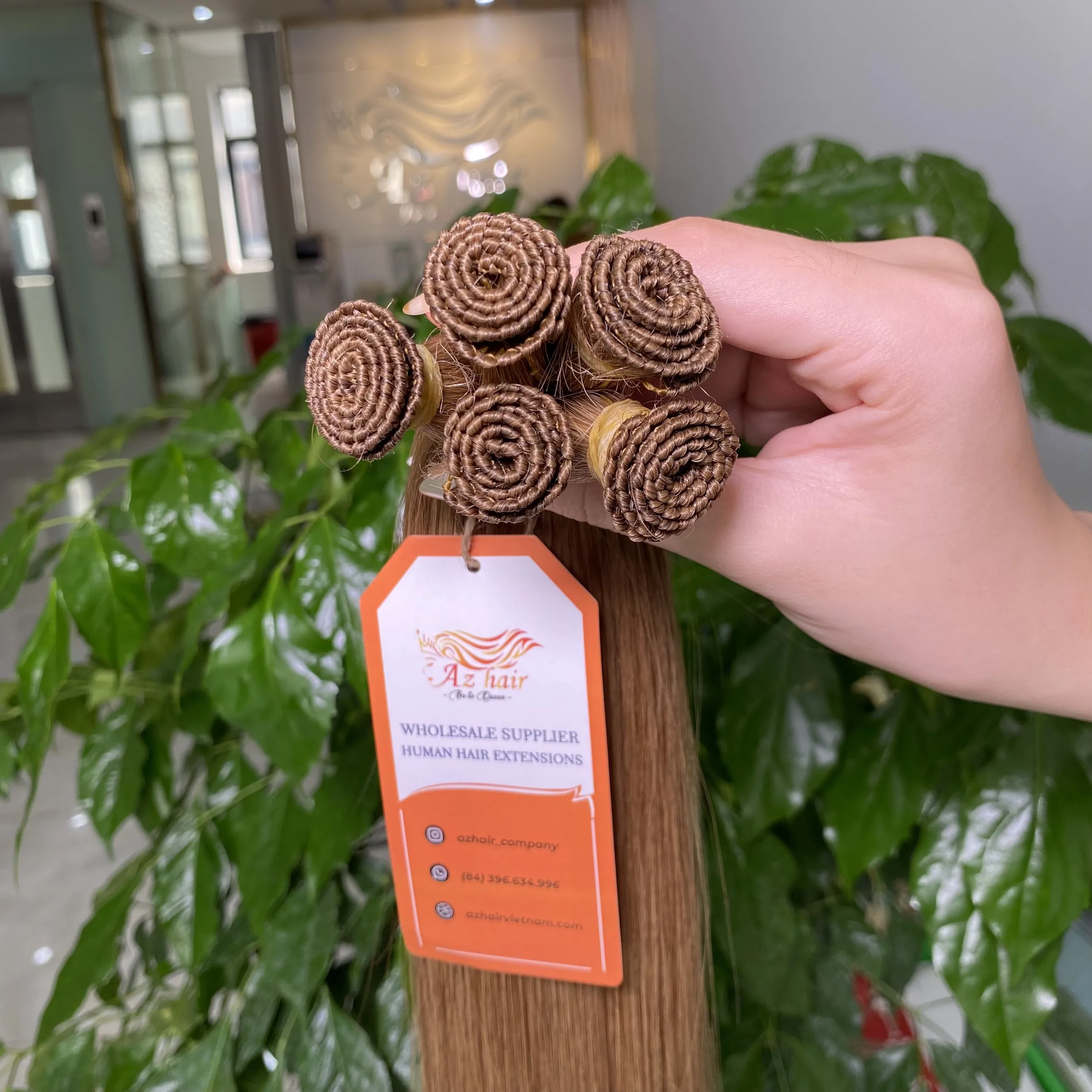 Hand Tied Weft Hair Extensions Remy Vietnamese 100% Unprocessed Raw Hair Top 1 Human Hair Extension Supplier In Vietnam