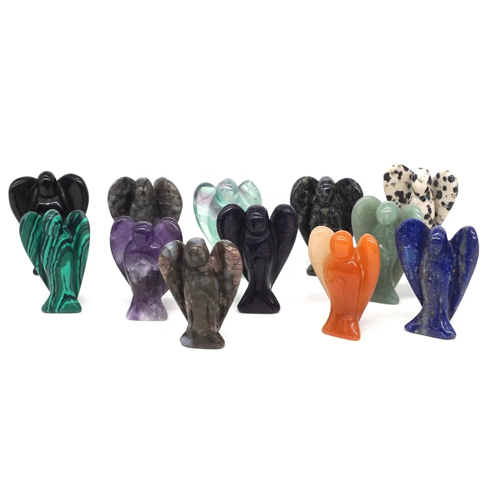 Wholesale Natural Black Obsidian Gemstone Fairy Angel Statue Crystal Figurines Angel Craft For Reiki Healing Meditation & Vasstu