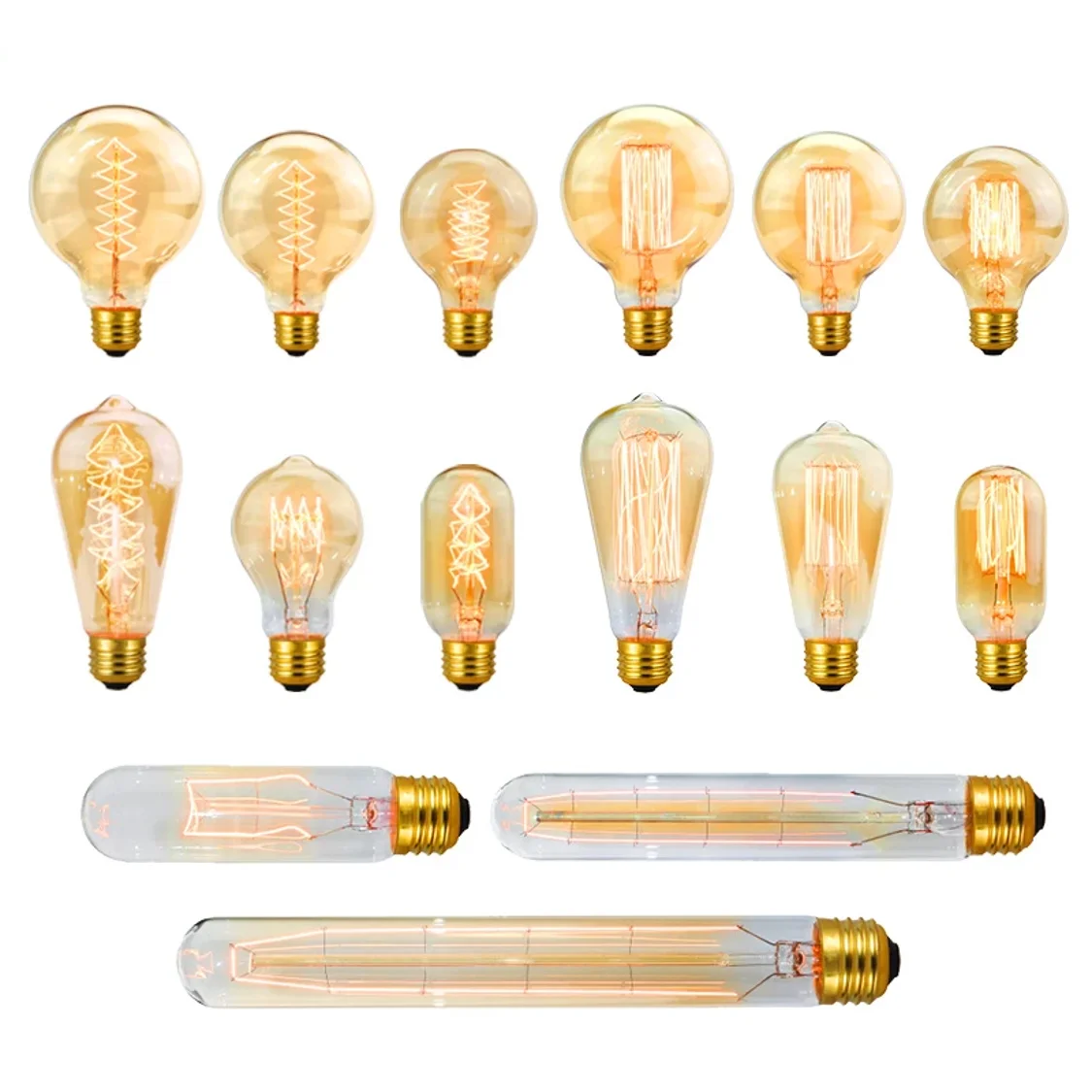 Retro Edison Light Bulb E27 220V 40W A19 A60 T10 T45 T185 ST64 G80 G95 Filament Vintage Ampoule Incandescent Bulb Edison Lamp