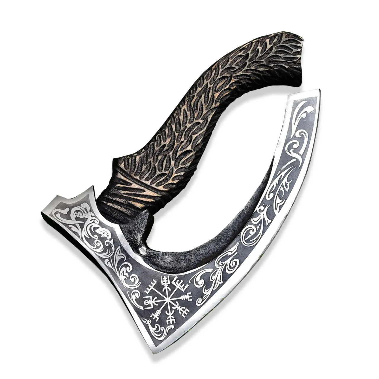 Лидер продаж, Высококачественная ручная Вырубка из высокоуглеродистой стали, топор для пиццы, слайсер для пиццы, нож для пиццы Viking с кожаным футляром