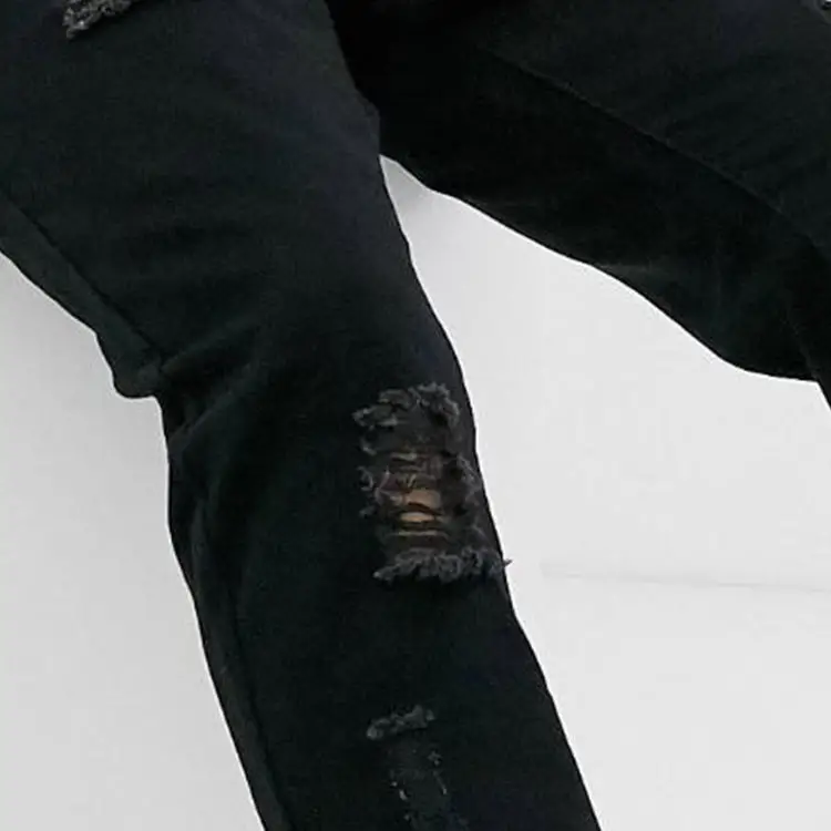 High Quality Casual Mens Pants Slim Fit Blue Men Denim High Waist Full Length Trousers Jeans Jumpsuit Overall For Men