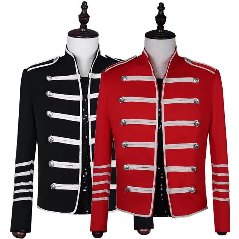 Wholesale Hussar Jacket Fashion Tunic Uniform Drummer Rock Band Blazer Cool Men Jackets