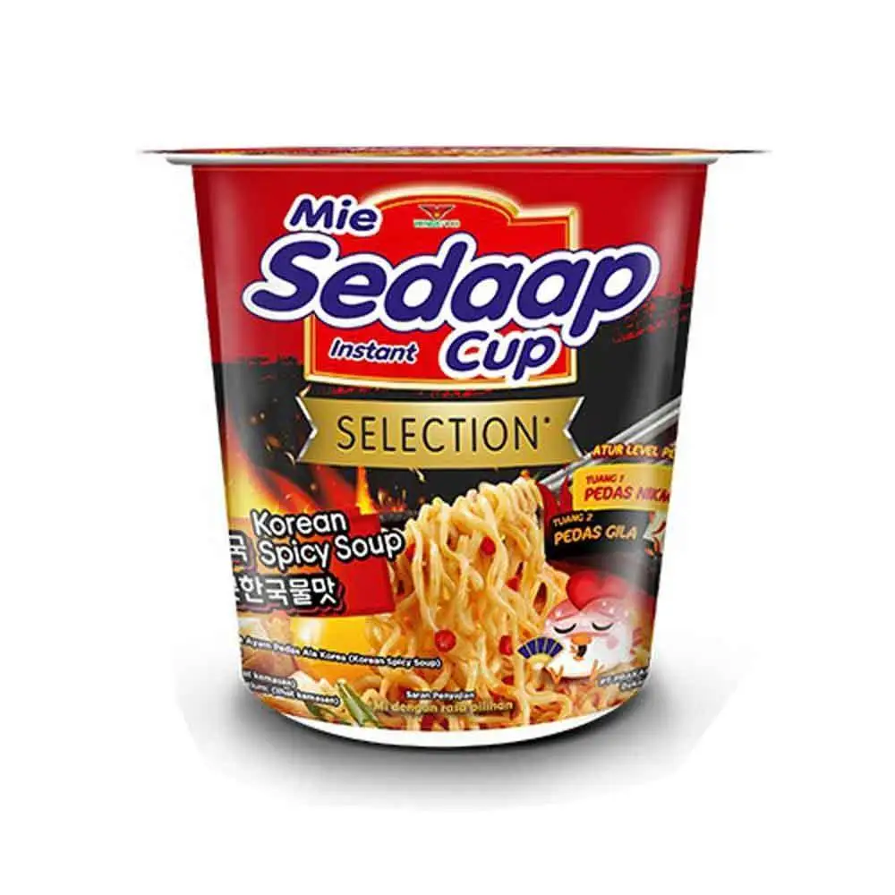 WHOLESALE Food Instant Noodles Sedaap Mie Soup 81g Cup Korean Spicy Hot Indonesia Products. LOW PRICE
