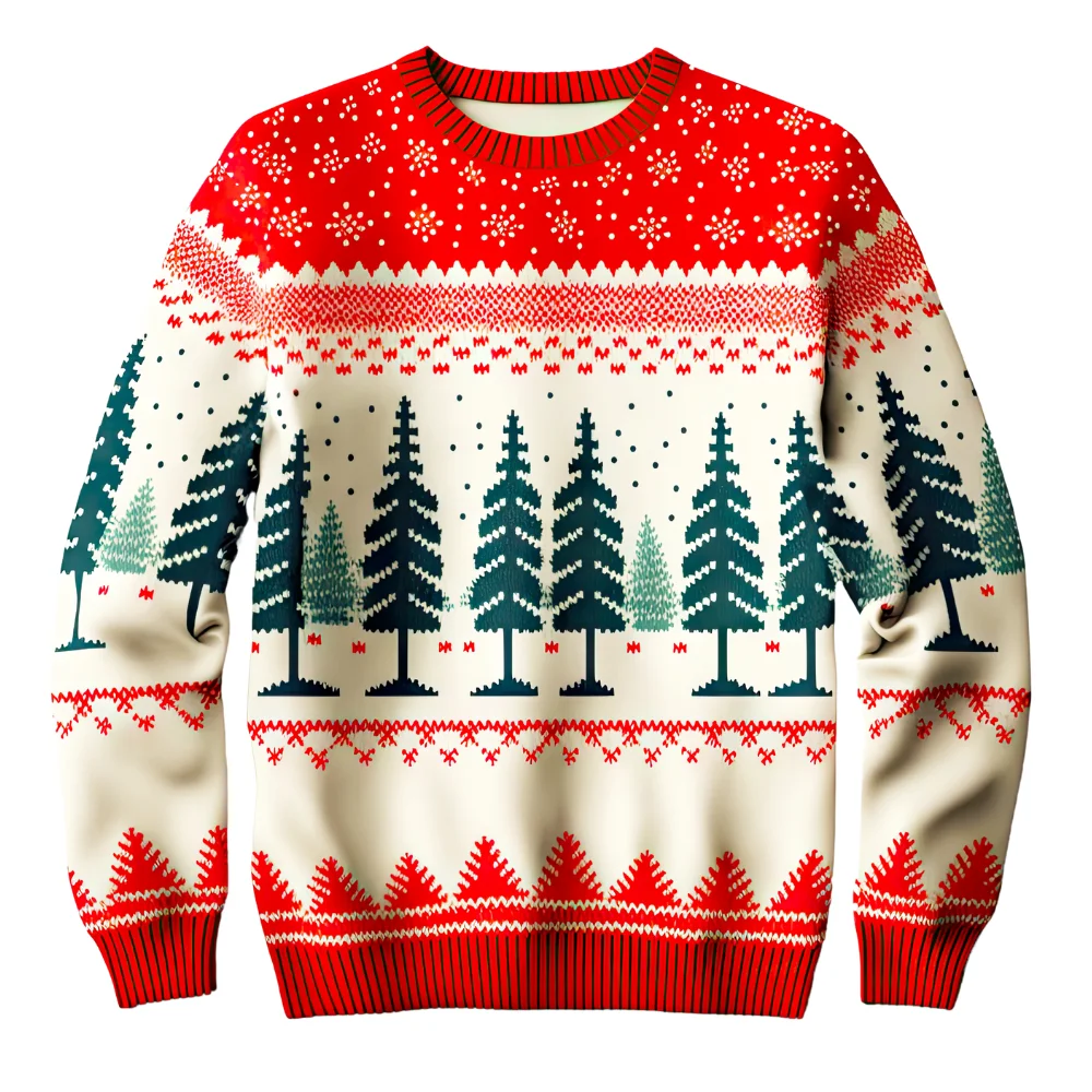 Low Price Direct Factory Made Custom Knitted Ugly Christmas Sweaters Red For Men Casual O Neck Sweaters For Christmas