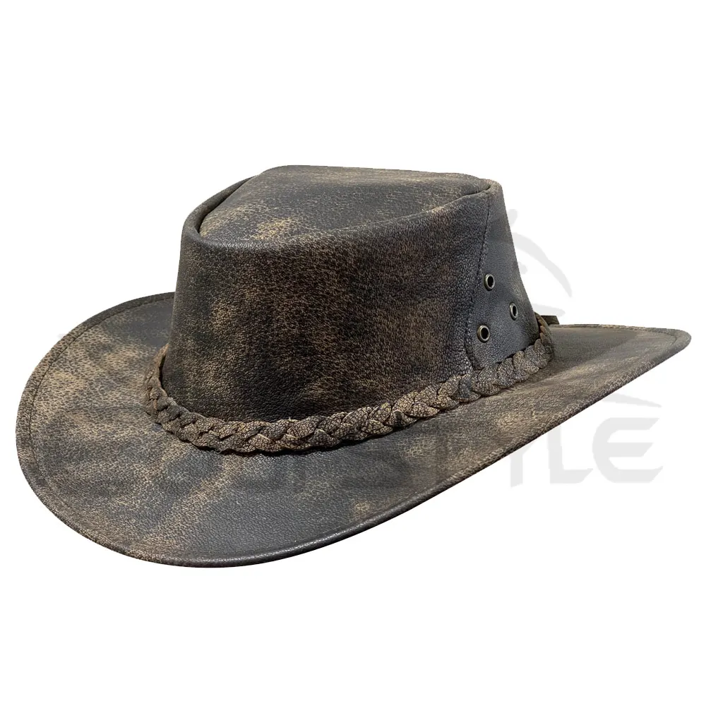Australian Bush Hats For Men Women Western Style Real Leather 20 Pcs Custom Cowboy Hats Wholesale Bulk Supplier From  Pakistan