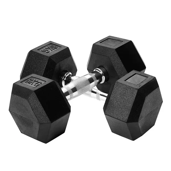 Gym equipment rubber hex dumbells weights set 20kg 50kg hex rubber dumbbells