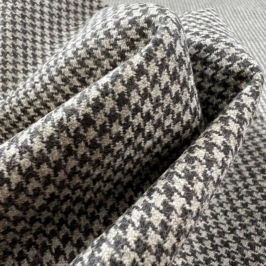 100% Pure Merino Wool Houndstooth Fabric