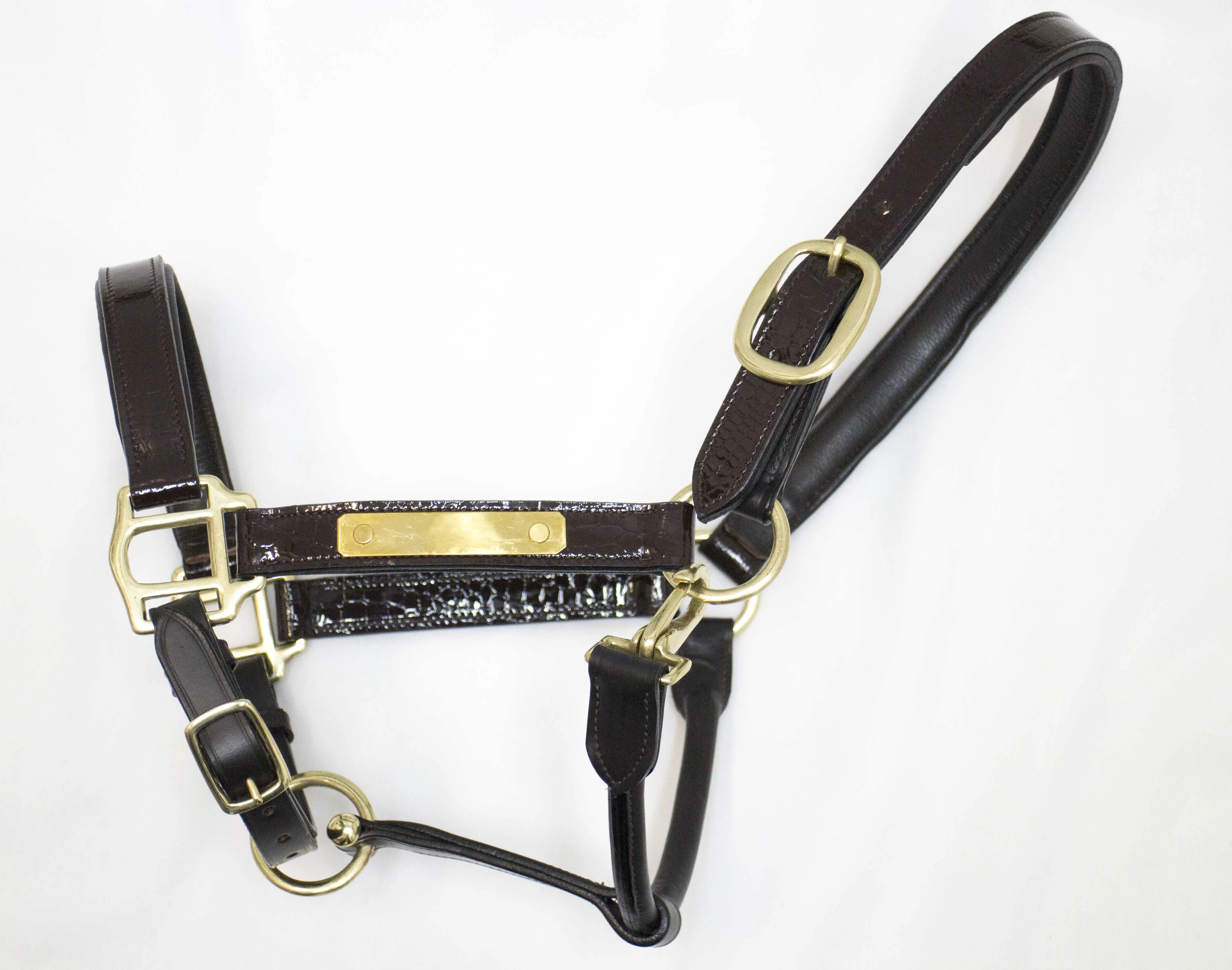 CLASSIC LEATHER HORSE HALTER BRASS HARDWARE SOFTY LEATHER PADDED FANCY STITCHED/CUSTOM LEATHER HORSE HALTER