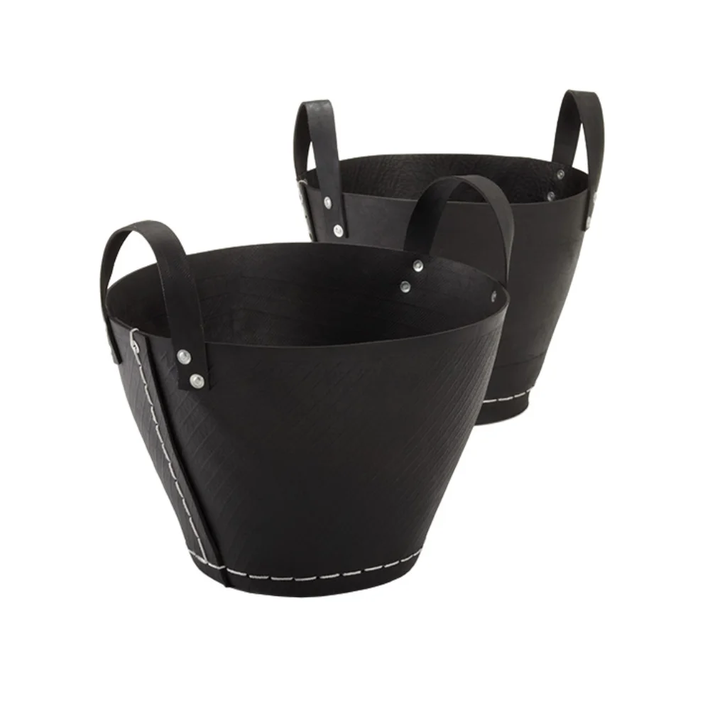 Handmade eco-friendly recycled rubber laundry basket wood logs shoes or blankets car tire basket wholesale from Vietnam