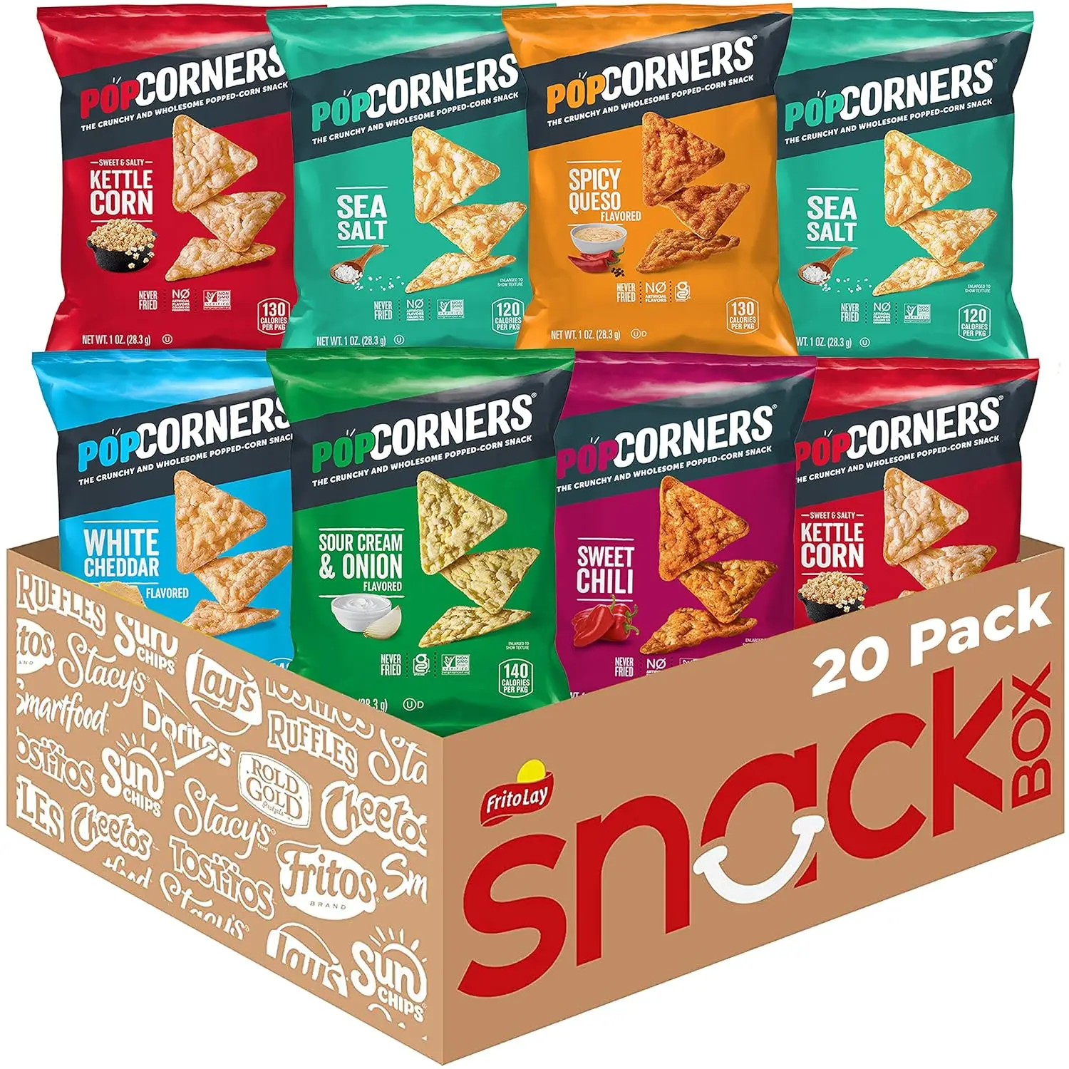 buy  Popped Corn Snacks, Sampler Pack Gluten Free, 1 Ounce (Pack of 20)