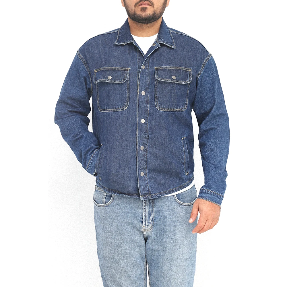 2024 Customized Wholesale High Quality Oversized Vintage Racing Motorcycle Streetwear Jean Denim Jacket Men Made in Pakistan