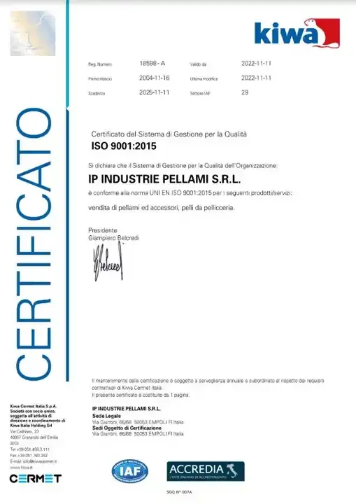 Italian Cashmere Pelle Leather Premium Quality ISO 9001 Certified Available in All Colors on Request Made in Italy