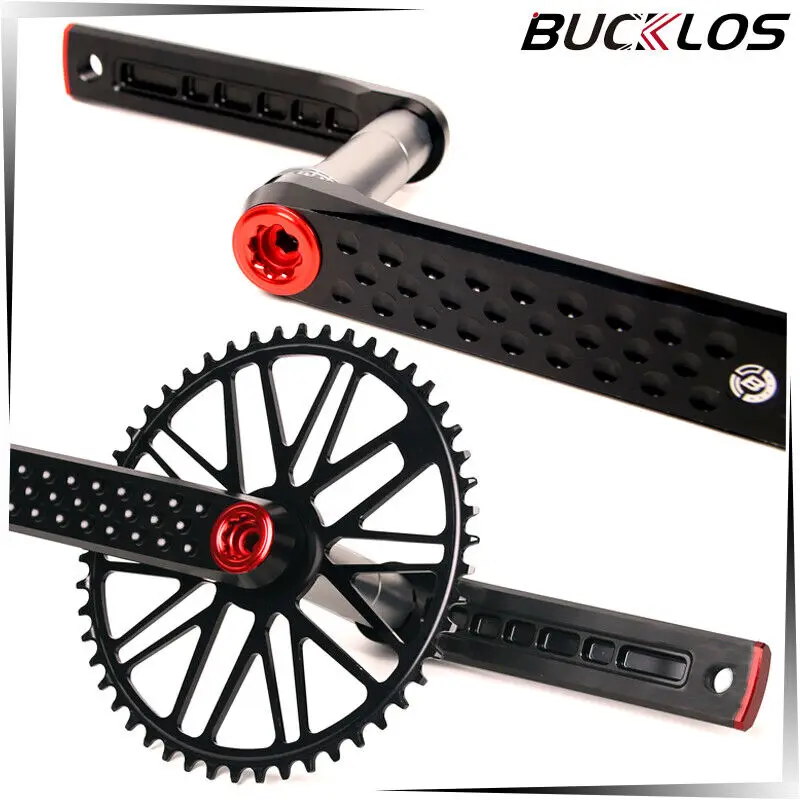 BUCKLOS 170mm Crank Arm Set Spindle 29mm  Single and Double Chainring Aluminum Alloy Bicycle Crank