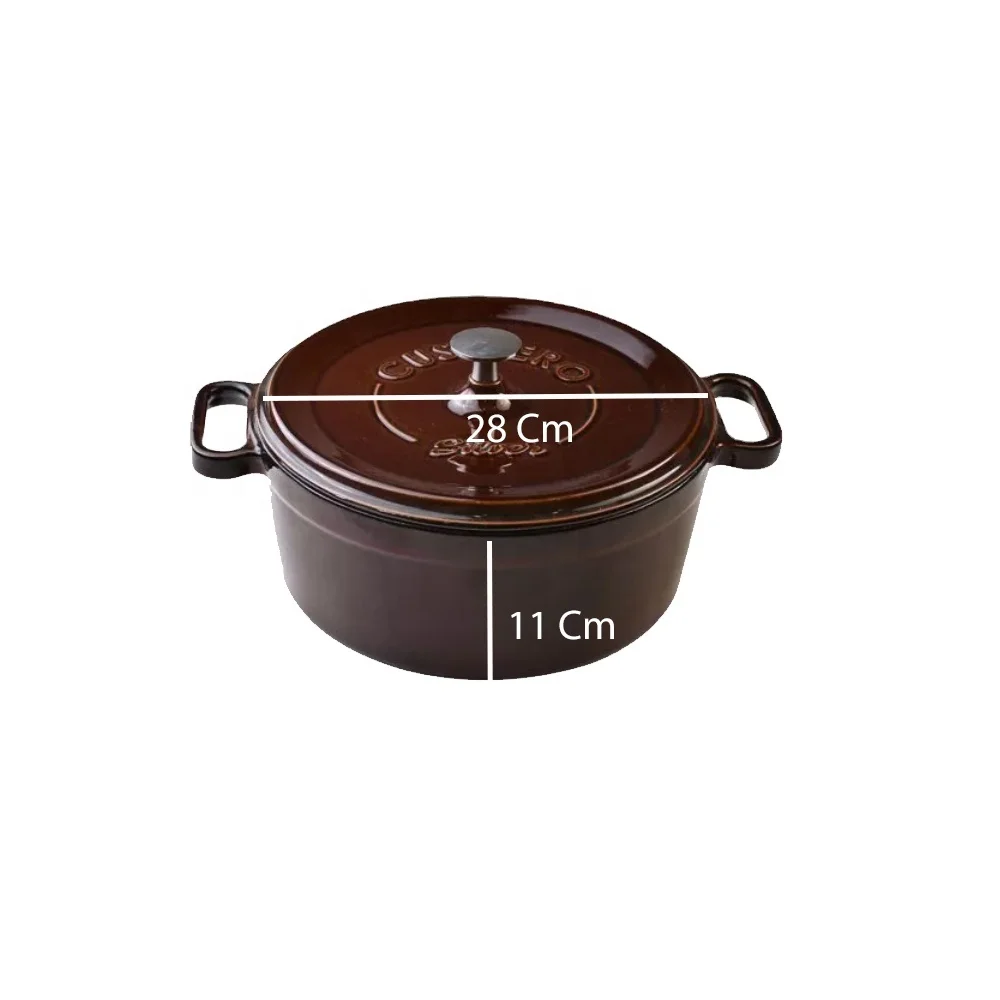 Cast Iron Dutch Oven casserole pot Enameled Non Stick pot cookware kitchenware 28 cm Made in TURKEY Hot sale HIGH QUALITY