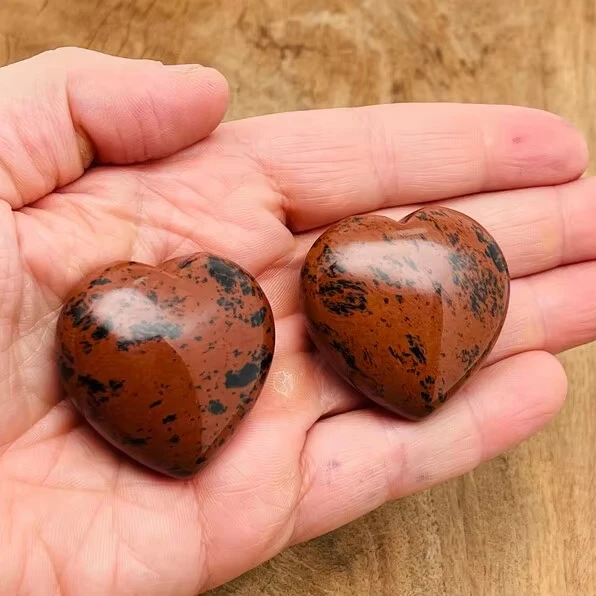 Wholesale Natural Red Mahogany Obsidian Heart Crystal Polished Energy Metaphysical Chakra Balance For Meditation And Decoration