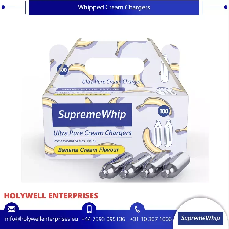 Top Listed Exporter Wholesale Selling 100 Pack SupremeWhip 8.2g  Banana Flavor Whipped Cream Chargers form Europe