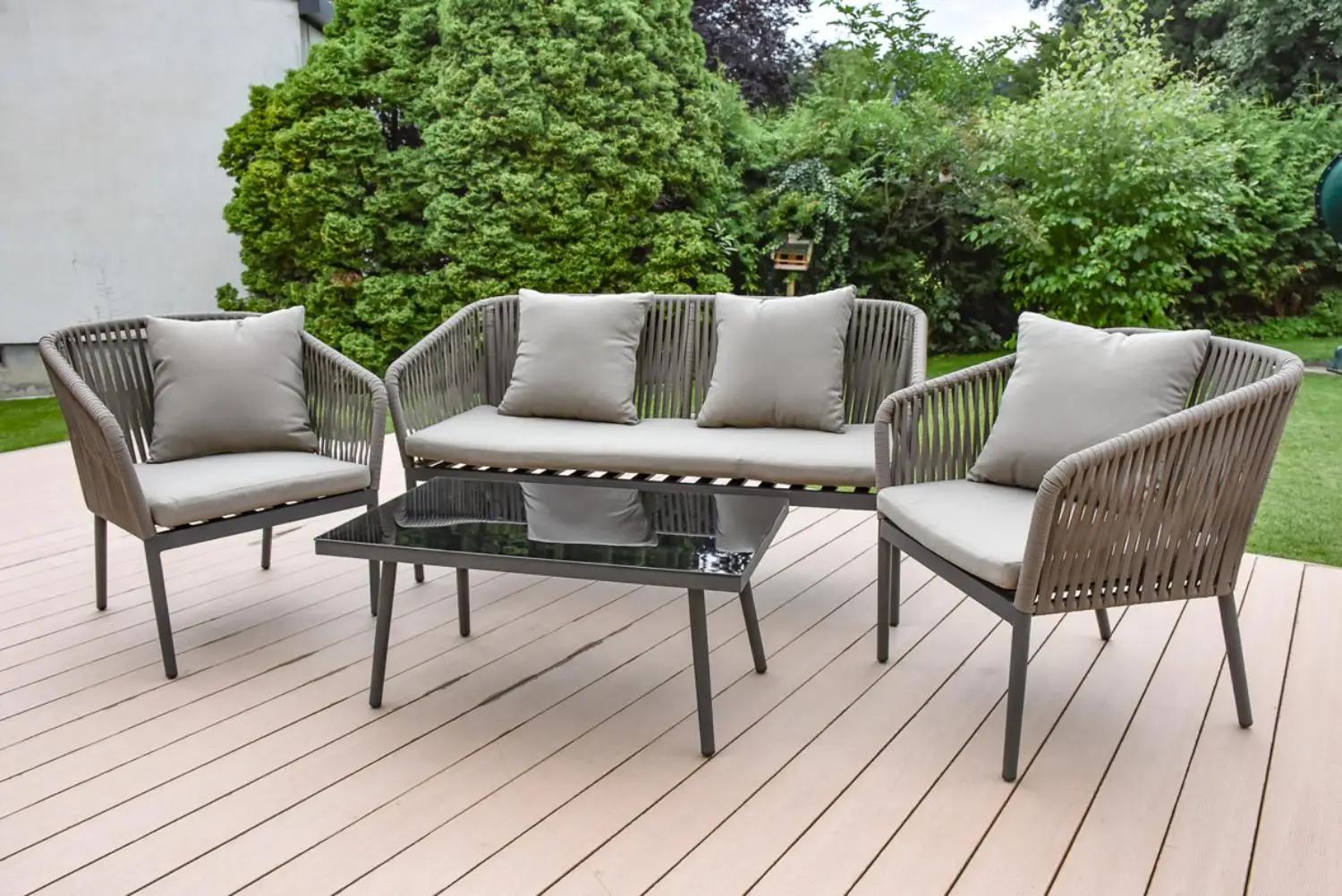 Morden Patio Villa Rope Sofa Set Outdoor Aluminum All Weather Garden Furniture