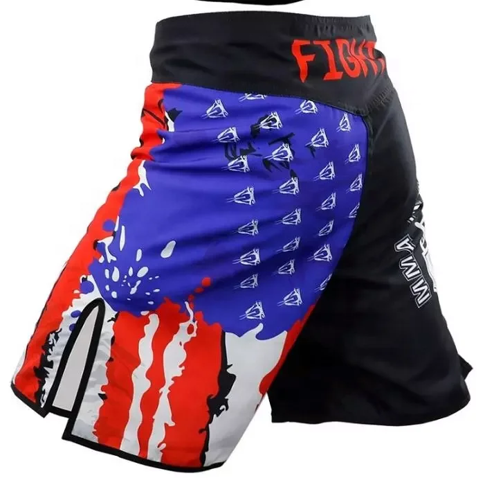 Custom Wholesale For Men With Slits Sublimation Printed No Gi Bjj Fight MMA Grappling Shorts