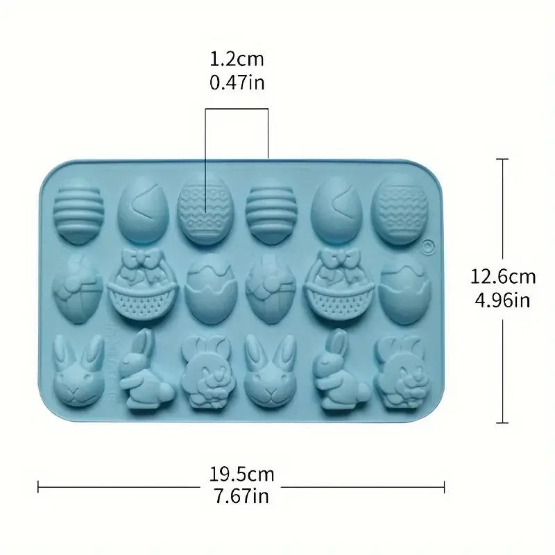 18 Hole Easter Egg Rabbit Silicone Mold DIY Candy Chocolate Cake Decoration Kitchen Baking Silicone Baking Tools