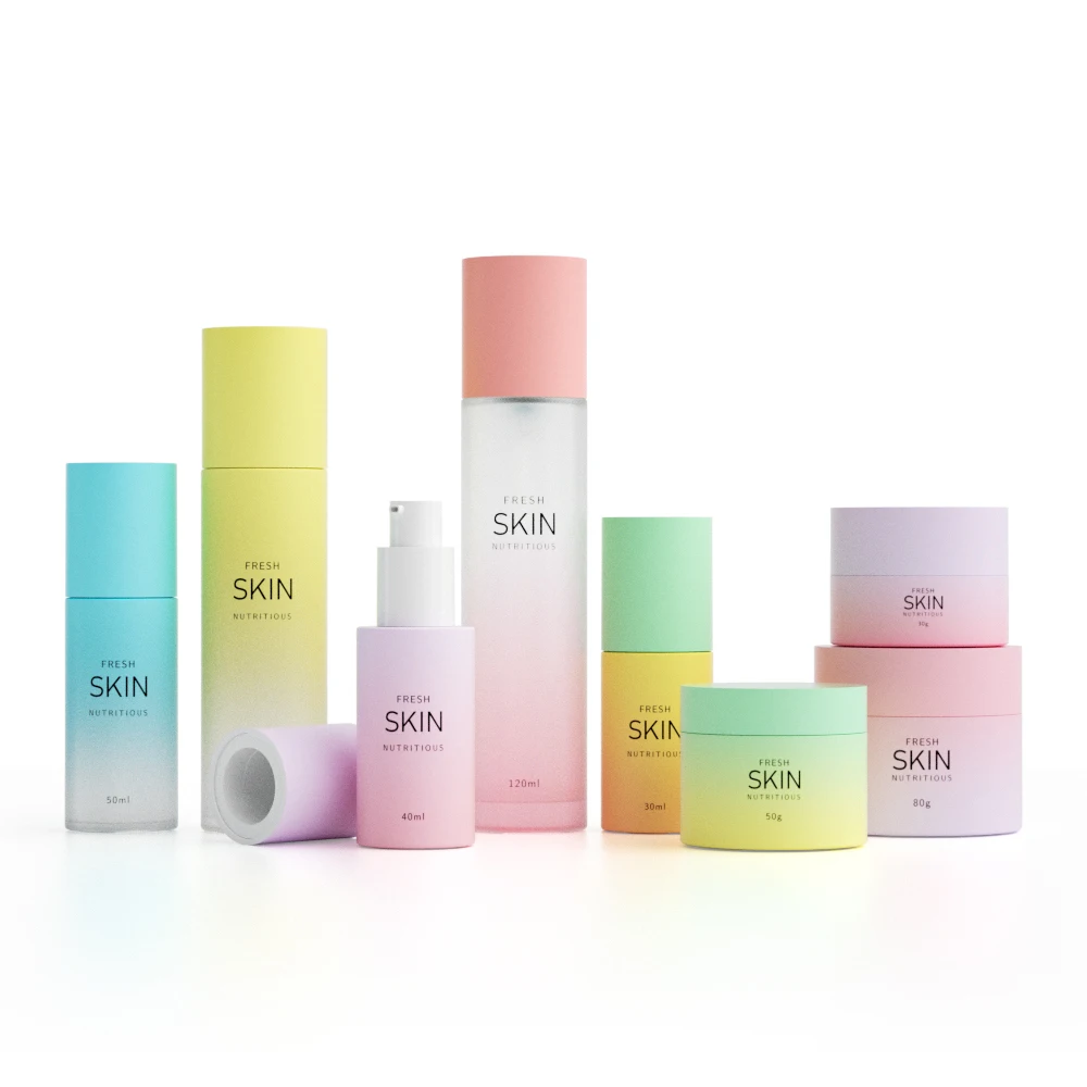Skin care packaging 5g 15g 30g 50g 80g cream jar 100g 50ml 100ml 120ml cosmetic container glass spray lotion pump bottle set