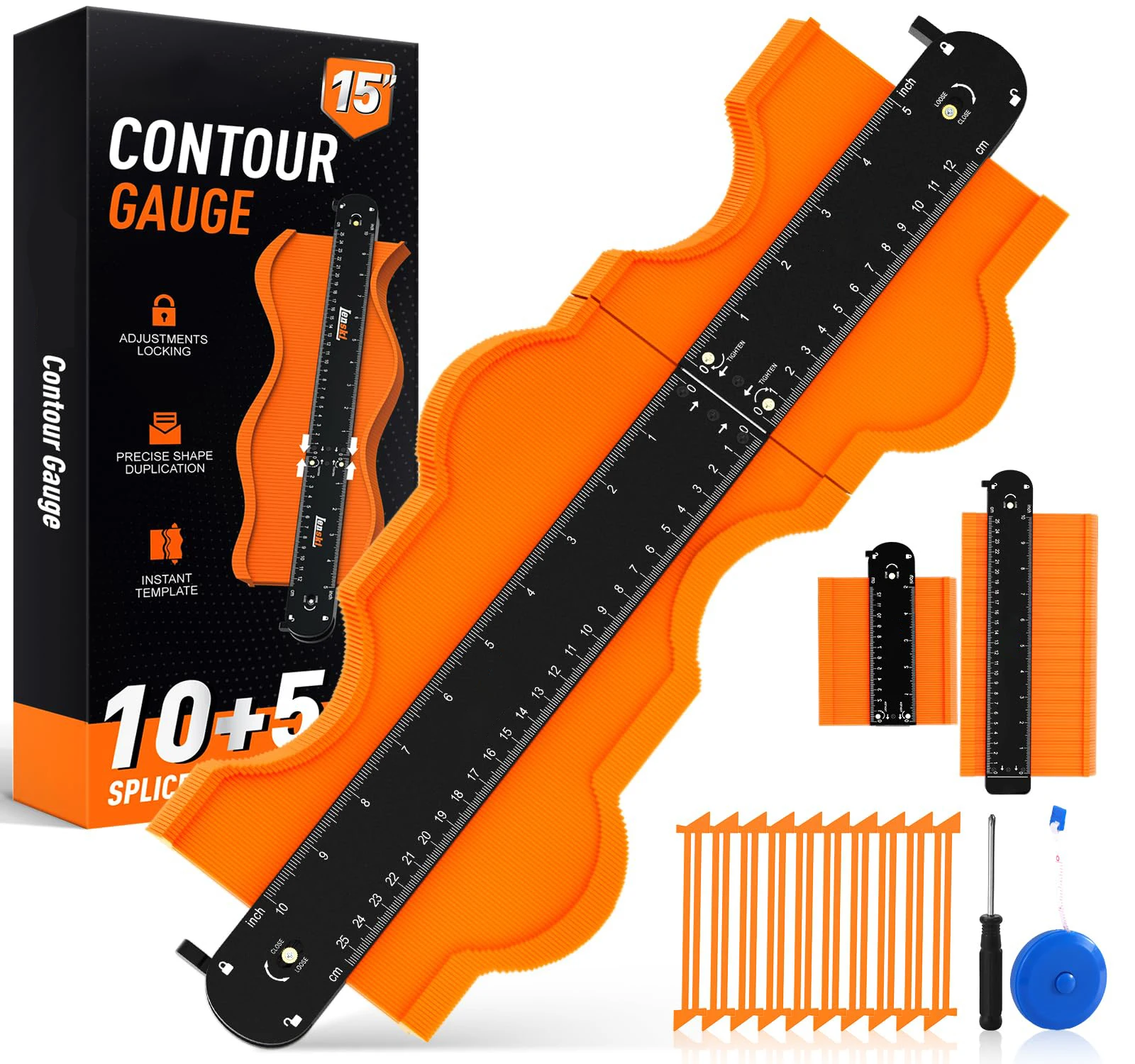 15-Inch DIY Contour Gauge Tool Unique ABS Plastic Profile Gauge Shape Duplicator Customizable OEM Support