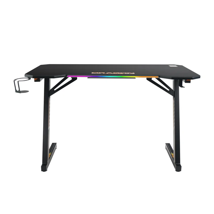 Dragon War Gaming desk 120 140 length RGB light metal carbon coated desktop gamer table