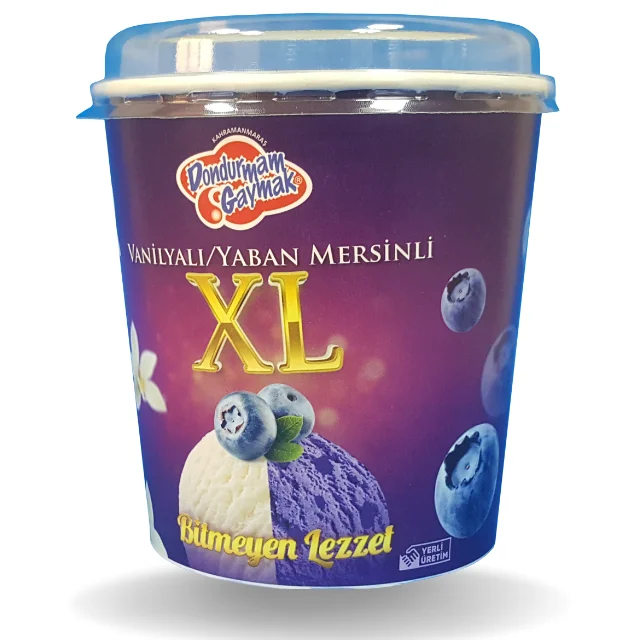 Round 1000ml Personalized Paper Craft Cup with Plastic Lid for 34 oz Food Ice Cream, Cookie, Frozen Yogurt Packaging Container