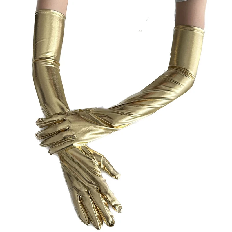 sexy party Dress Stretch long gloves patent leather fashion evening opera dress party dress gloves