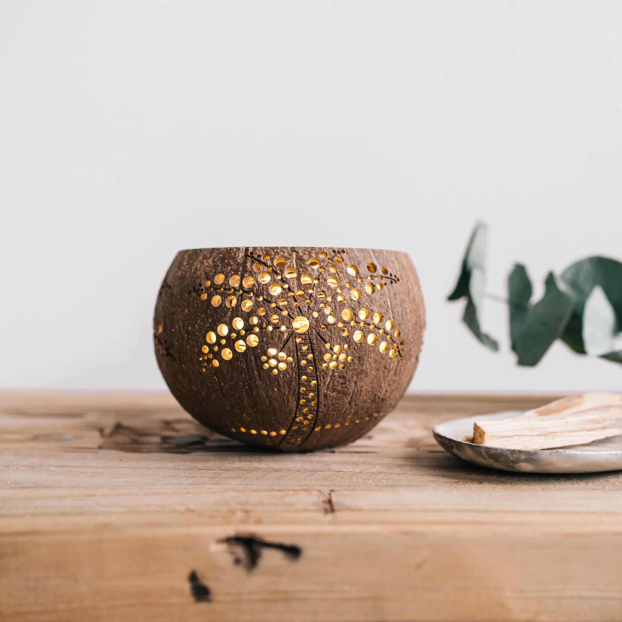 Carved Coconut Bowl Carving Cocobowl Coconut Shell Candle Holder Dinnerwares Kitchenwares Natural Home Decor
