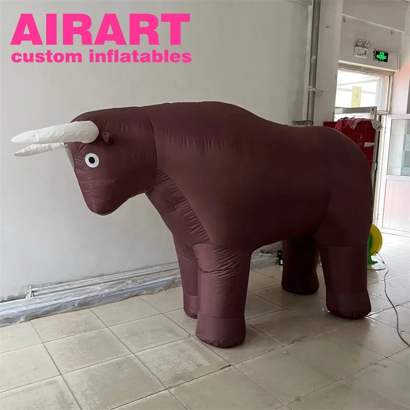 Cheap inflatable bull costume with blower,store promotion activity inflatable walking animal suit for show