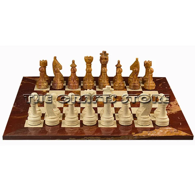 Luxury Handmade Compact Chess Set Christmas Day Gift Handcrafted Chess Pieces And Board Game Set For Export