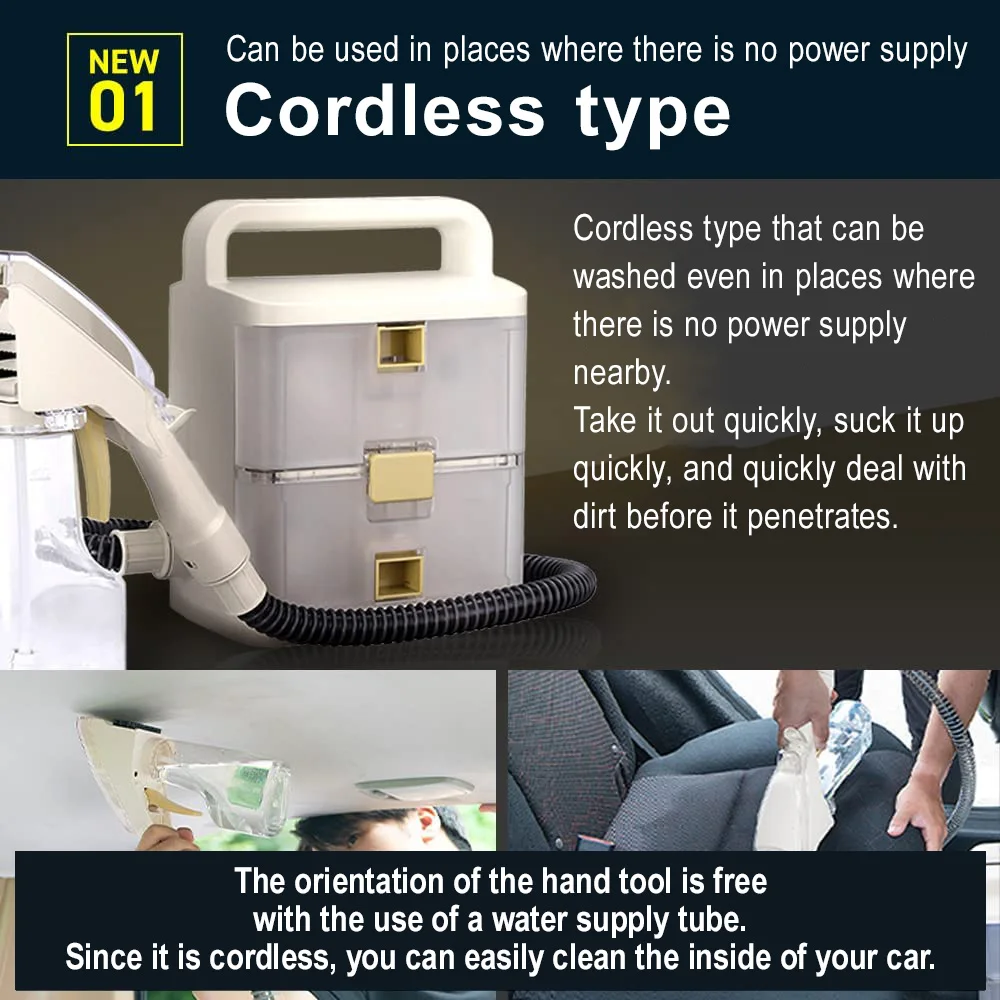 Cordless rinser cleaner, household Portable handheld carpet cleaner