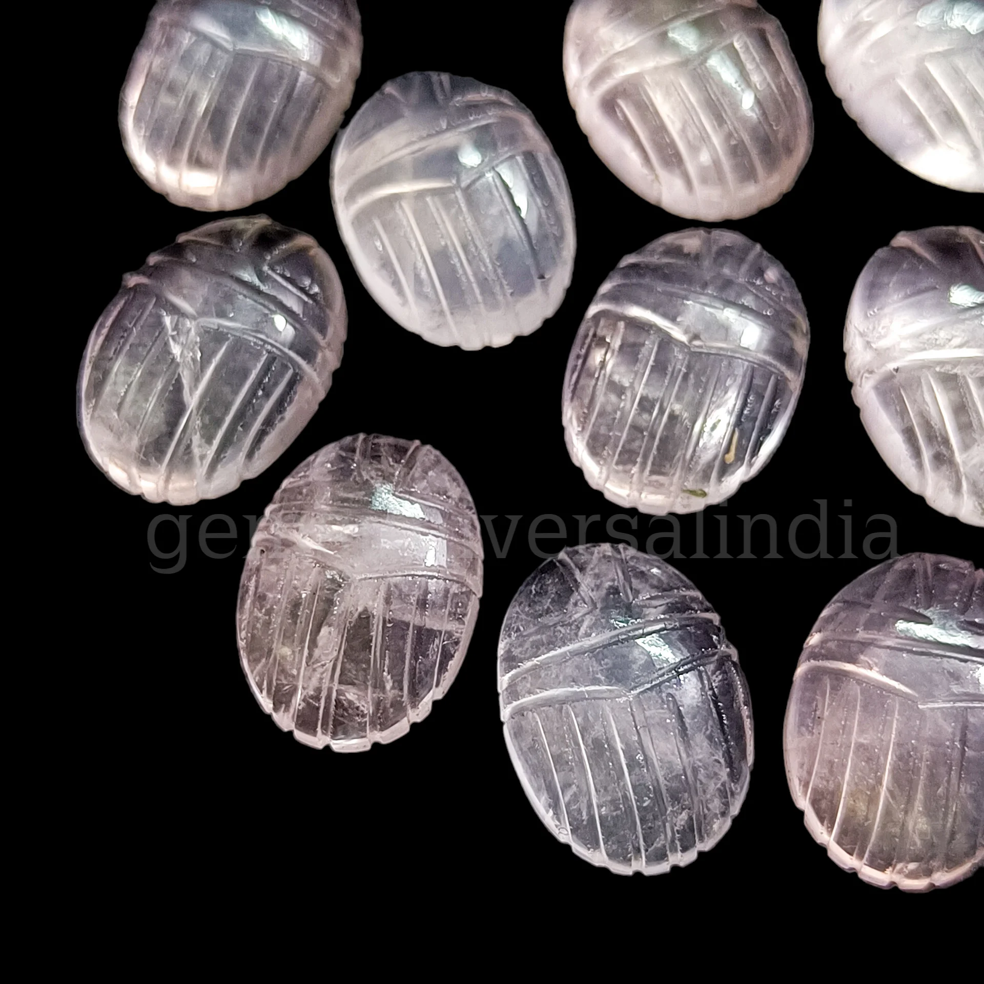 Natural Rose Quartz Scarab shape Hand Carved Gemstone Cabochon 18x13mm Rose Quartz Crystal Carving Cabochons for Jewelry Making