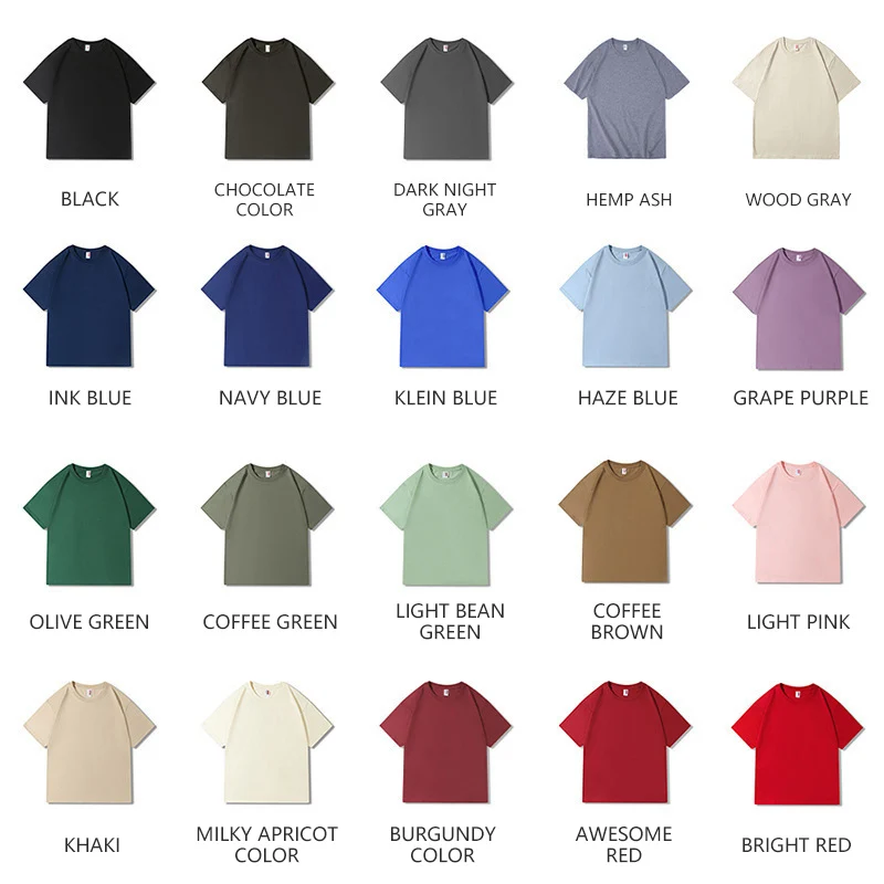 Wholesale Summer Spring Custom Logo Loose Cotton Tshirt Oversized Drop Shoulder T Shirt Blank Plain Round Neck T-Shirt For Men