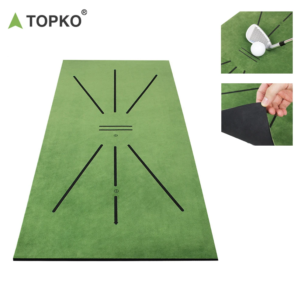 Topko Practice Mini Swing Golf Mat Teens Turf Golf Hitting Mat Perfect Practice Green Outdoor Golf Putting Mat
