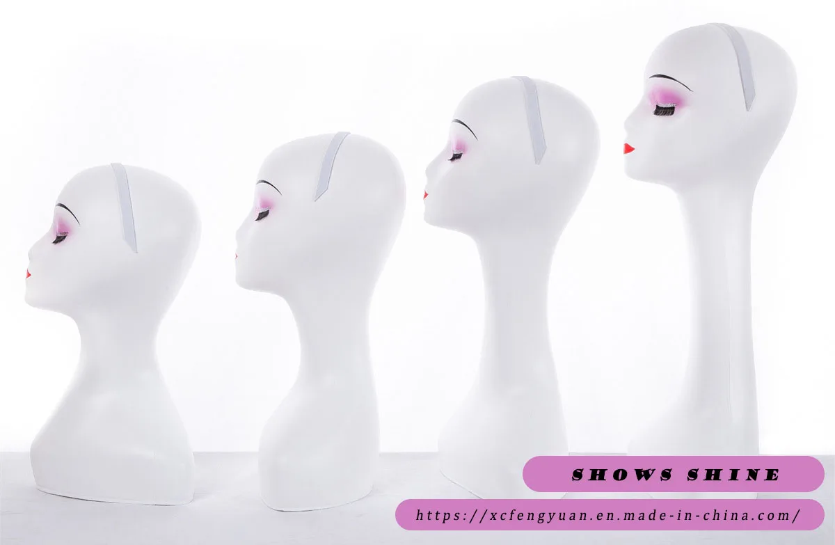 Ready to Ship Female Wig Display Mannequin Head Stand for Wig Hat and Scarf with Purple Eyeshade Mannequin Head