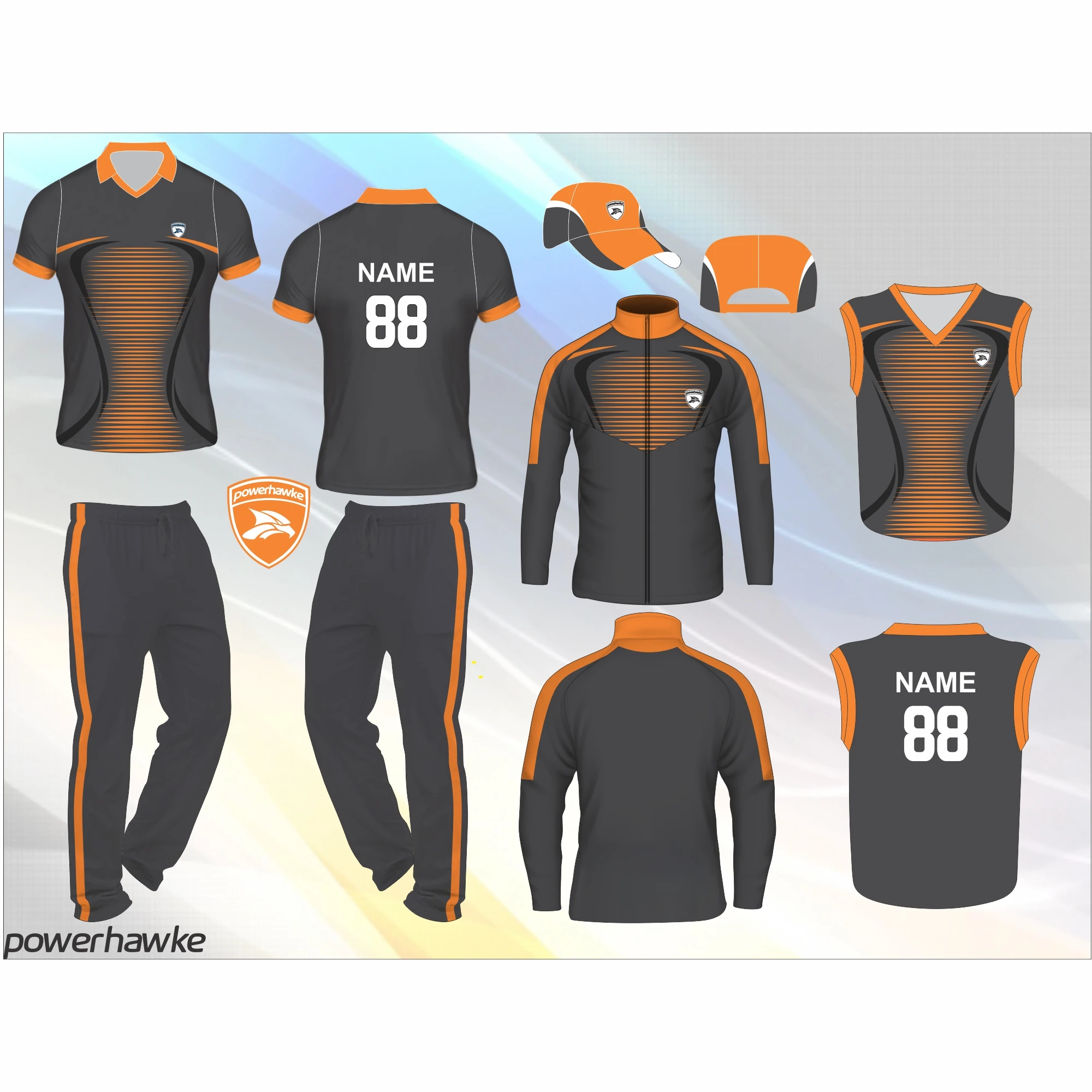 New Design Pattern and Formal Look Powerhawke Sportswear Trousers Pants Collar T-shirt Jersey available in Bright Colors