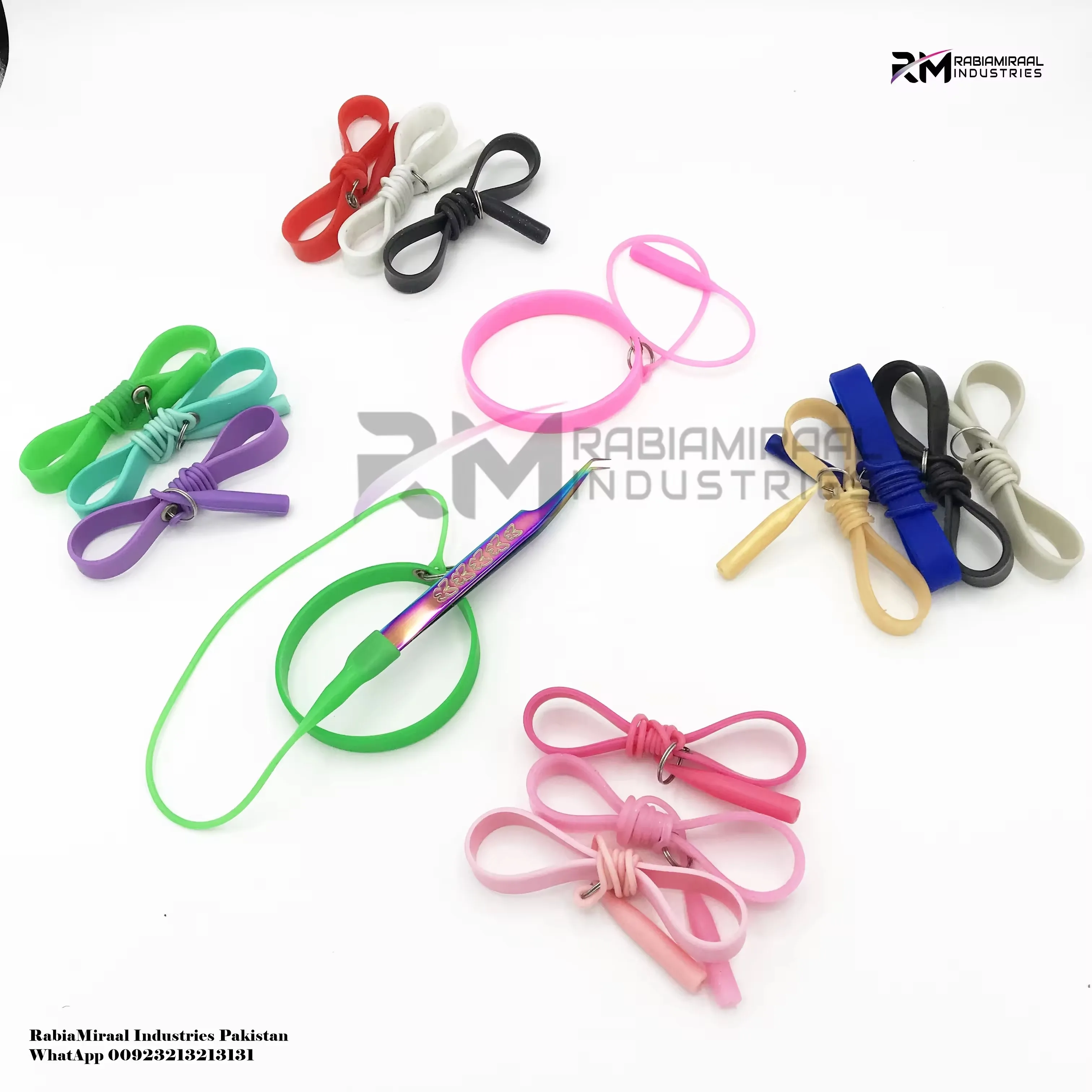 Best Material Black Eyelash Extension Tweezers Customized Logo Silicone Bracelet Protector Bands Private Label Holder