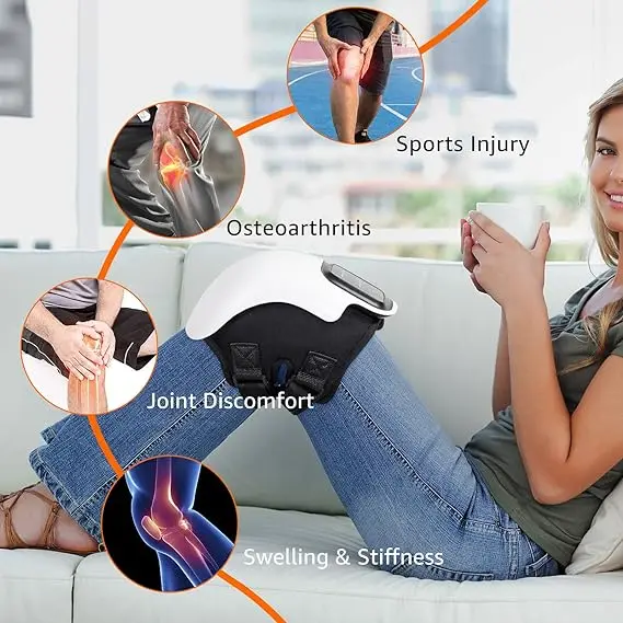 Knee Massager with Infrared Heated and Vibration Joint Warmer Massage for Reduces Knee Inflammation Swelling  Stiffness, Pain