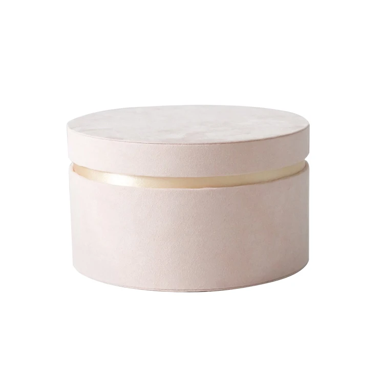 Wholesale Custom Logo Round Velvet Box Gift paper package Box
