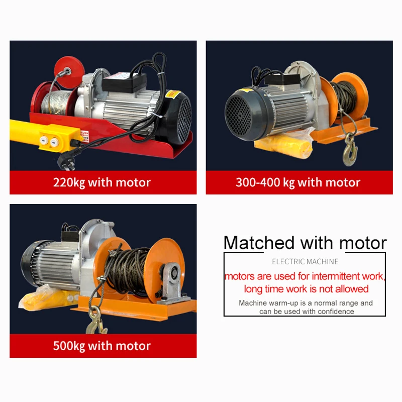 500kg mini building crane with electric winch hoist 500kg out door crane 180 degree rotation crane with electric wire rope hoist