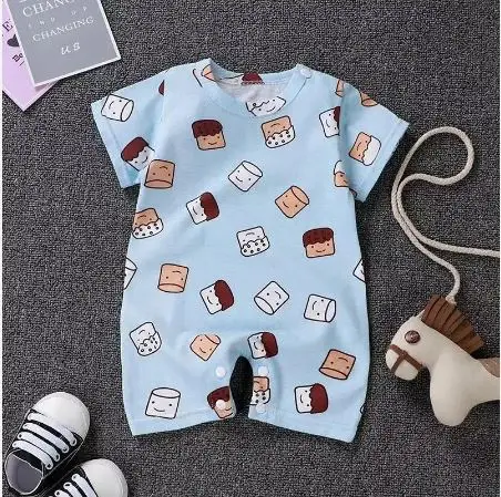 custom made snap button Baby Onesie 100% Cotton Wholesales New Born Baby Clothes unisex  Baby Rompers