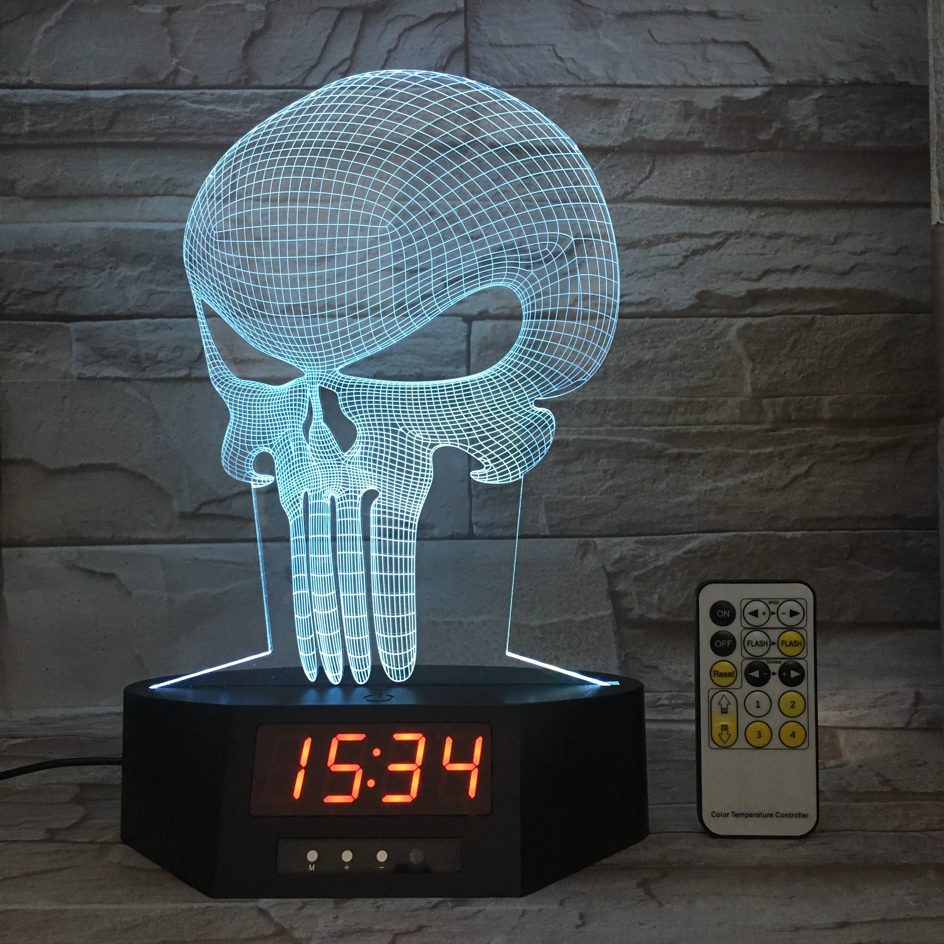 with Clock Base Unique Ship Image 3D Lamp Indoor Decoration Lamp 7 Color Changing 3d Visual Effect LED Night Lighting
