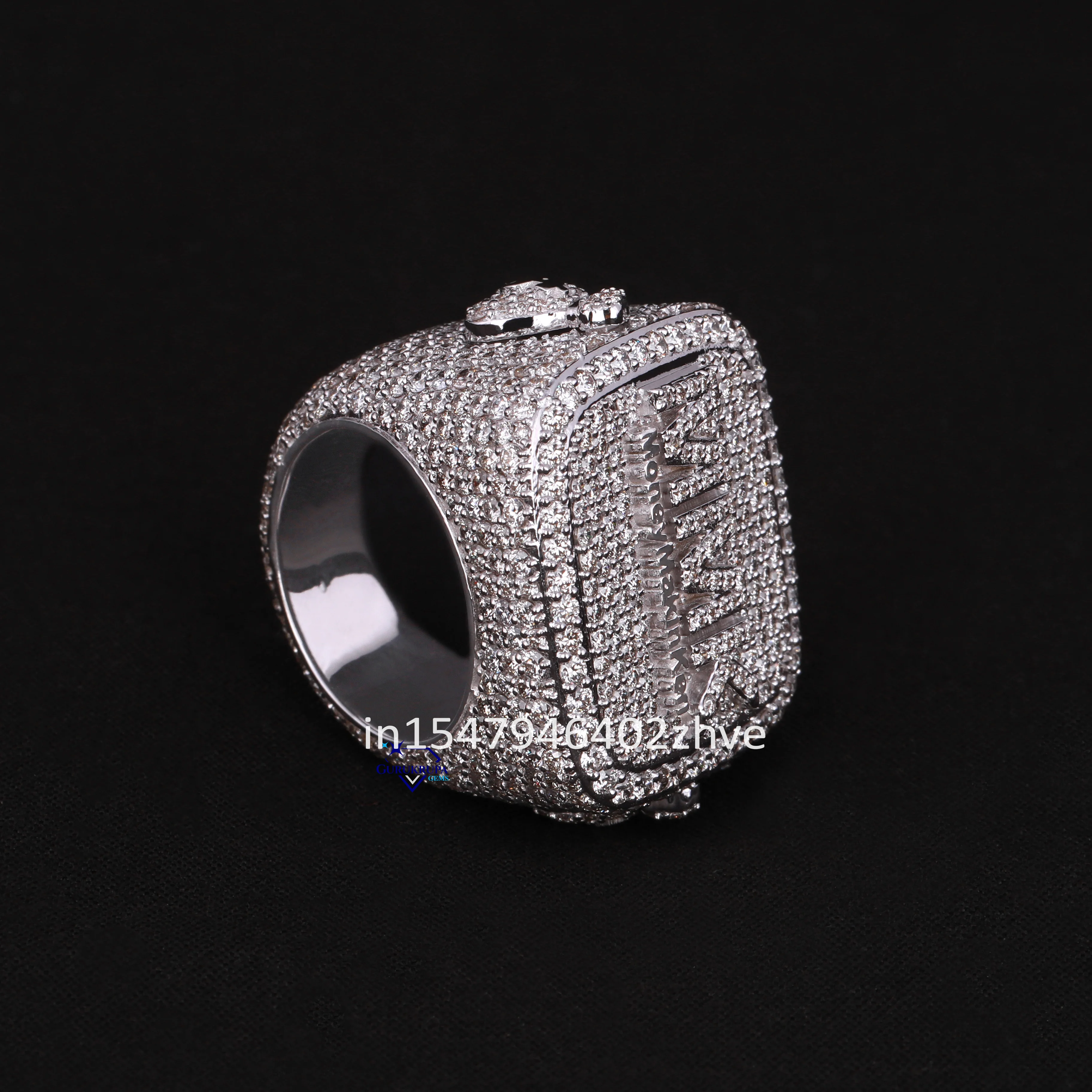 Wholesale 14kt White Gold Custom Ring Fine Jewelry Collection Hip Hop Design Fully Studded Lab Grown Diamonds Trending Style