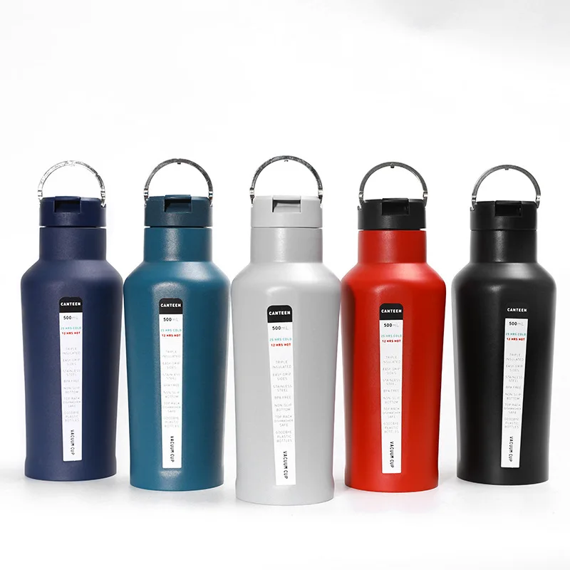 Soldiers with outdoor hiking stainless steel insulation cup pot large capacity with suction mouth sports water bottle