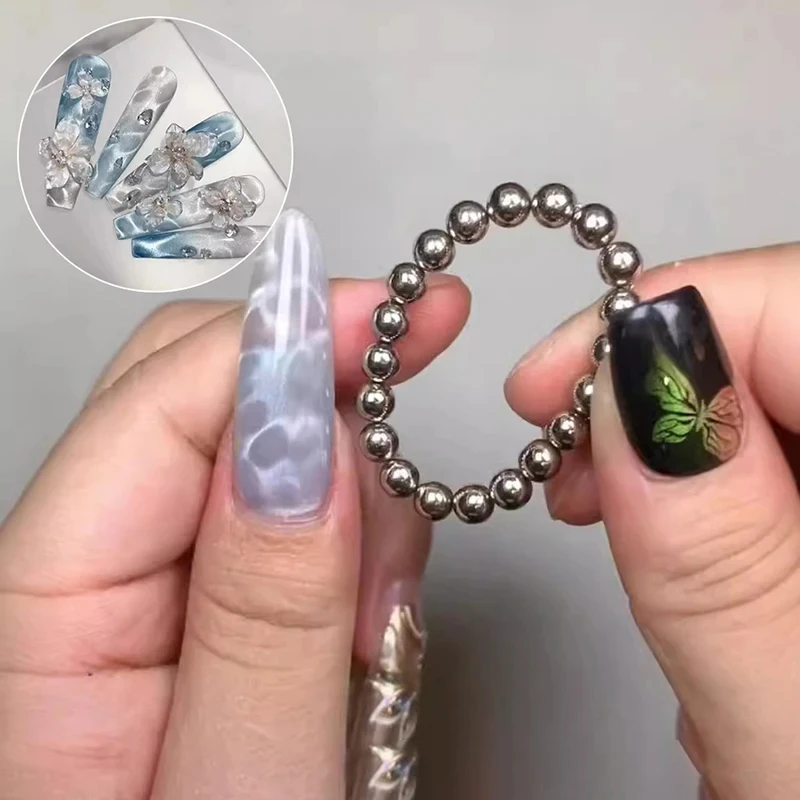 Magnet Cat Eye Beads For Nail Gel Polish 3D Line Strip Effect Small Round Stick Magnetic Beads Manicure Design Tools